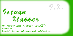 istvan klapper business card